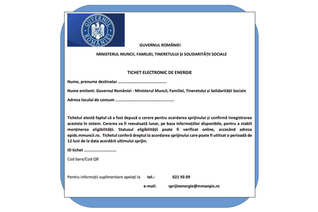 Platforma online pentru tichetele de energie vulnerabile