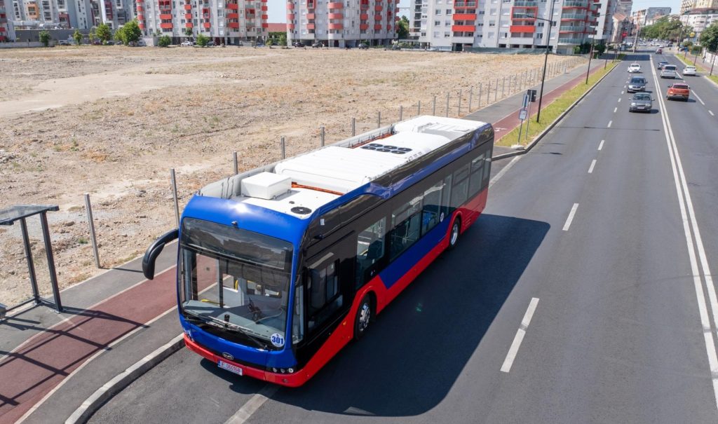 Primul autobuz electric pe ruta Decebal Tudor Vladimirescu